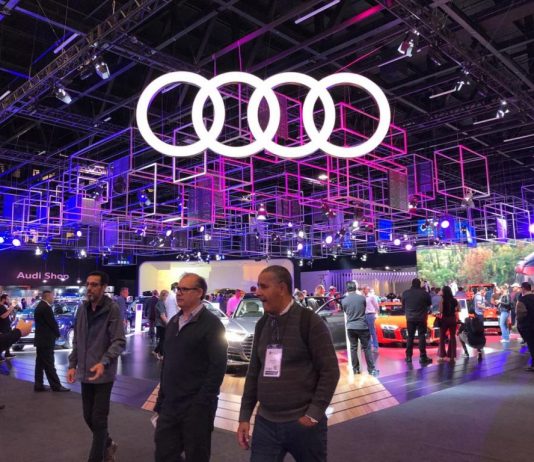 Estande da Audi no salão do Automóvel 2018