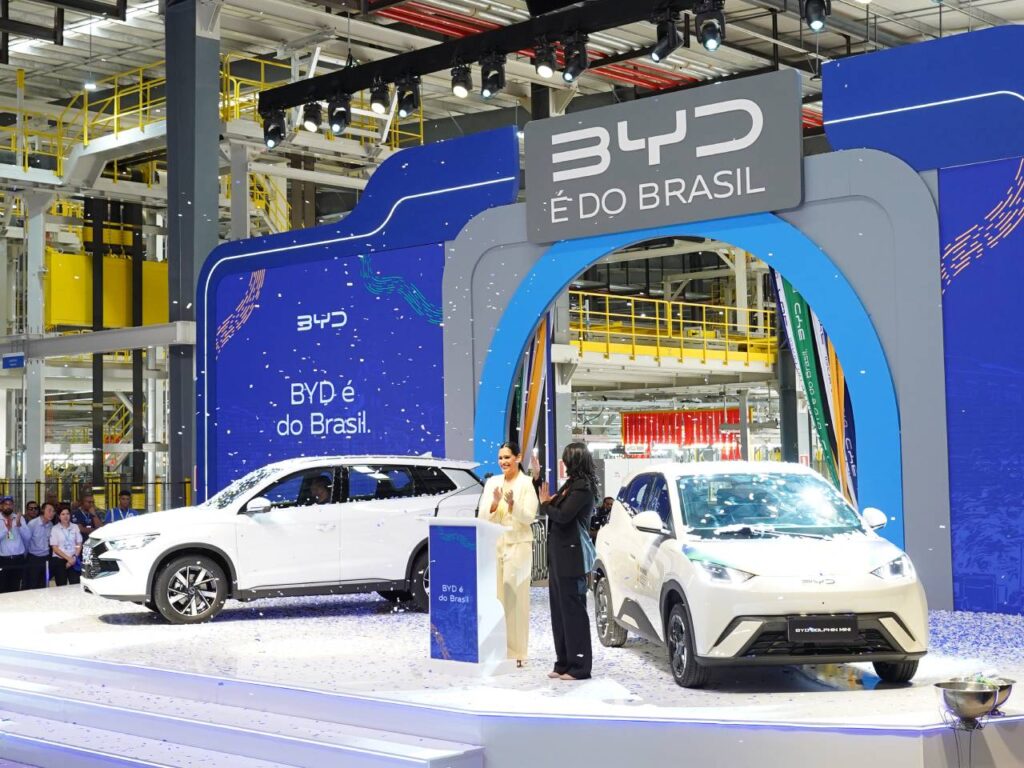 BYD apresenta primeiro carros montados no Brasil 1 BYD apresenta seu primeiro carro 100% elétrico brasileiro - Foto: Divulgação